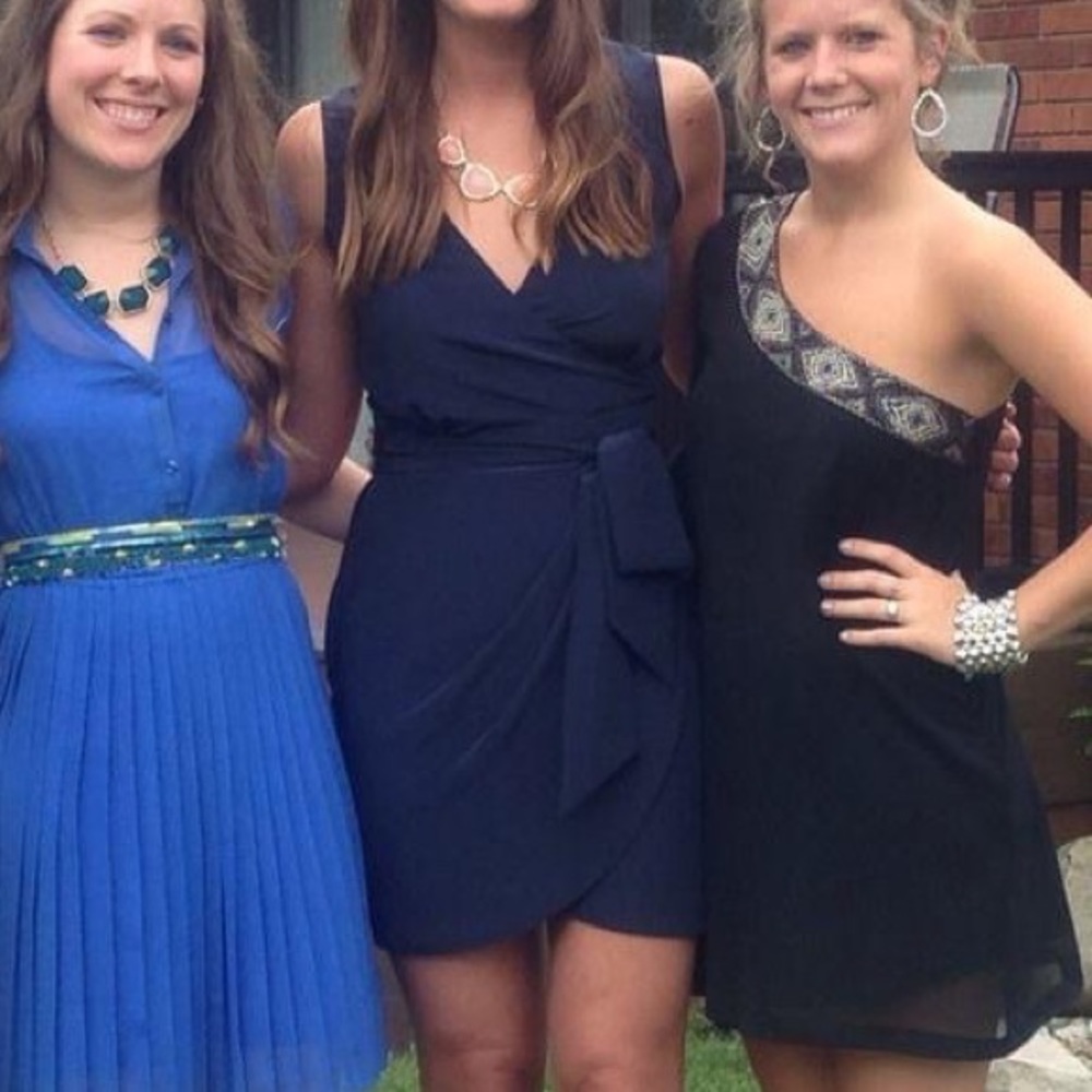 ASOS Navy Wrap Front Dress